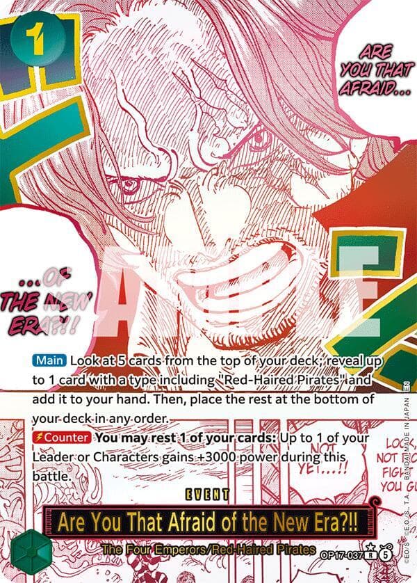 Are You That Afraid of the New Era?! (OP17-037) Alternate Art Rare — The World's Strongest Warriors